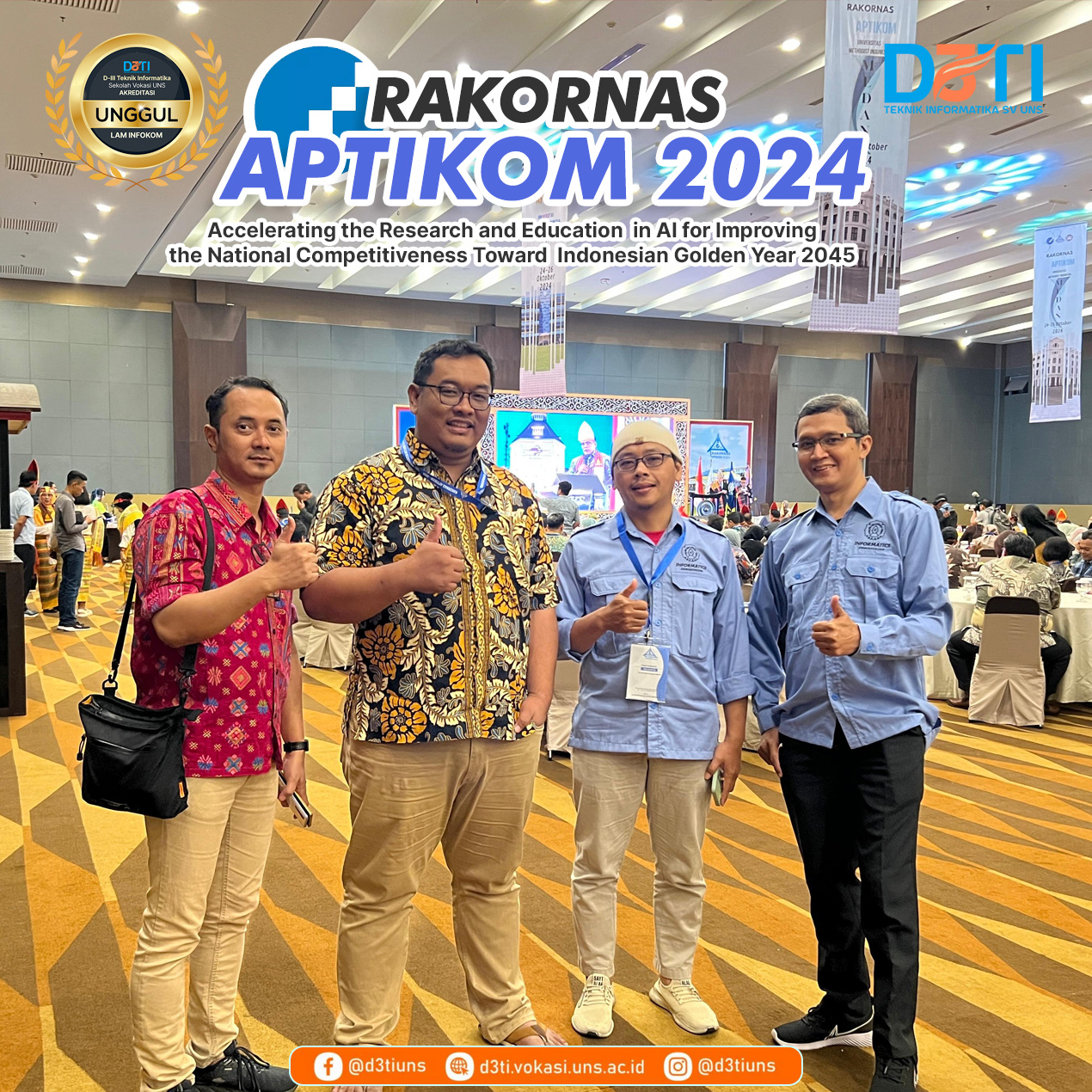 D3TI mewakili UNS dalam Rakornas APTIKOM 2024