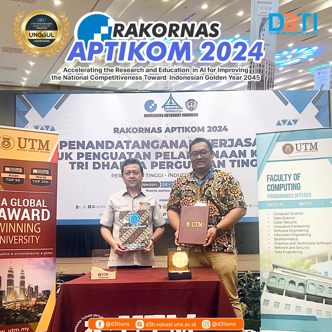 D3TI mewakili UNS dalam Rakornas APTIKOM 2024