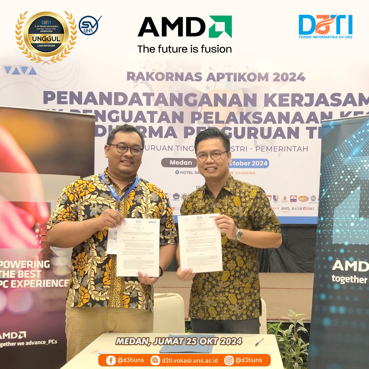 D3TI mewakili UNS dalam Rakornas APTIKOM 2024