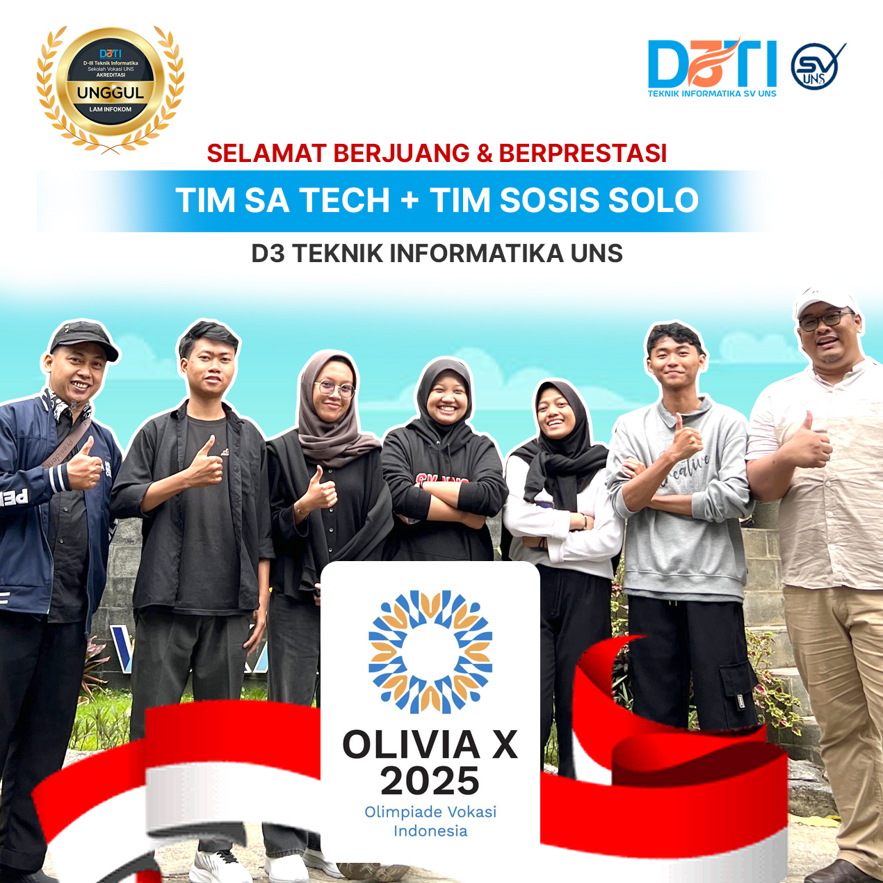 Tim Olivia X dari D3TI UNS Juara